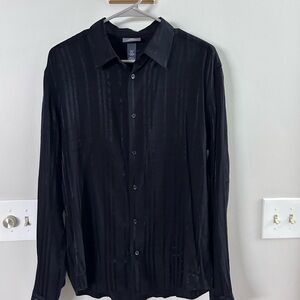 H&M Men's Black Casual Button-Down Shirt